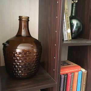 EUC Brown glass vase decor mid century